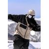 GSOU SNOW Mens Ski Jacket Baggy Snowboard Jacket Womens Insulated Snow Jacket Waterproof Windproof Loose Ski Coat for Skiing(Black+dark Grey)