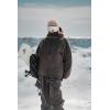 GSOU SNOW Mens Ski Jacket Baggy Snowboard Jacket Womens Insulated Snow Jacket Waterproof Windproof Loose Ski Coat for Skiing(Dark Brown)