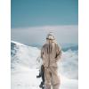 GSOU SNOW Mens Ski Jacket Baggy Snowboard Jacket Womens Insulated Snow Jacket Waterproof Windproof Loose Ski Coat for Skiing(Khaki-100)