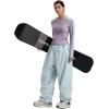 GSOU SNOW Mens Snow Pants Women Baggy Snowboard Pants Loose Fit Insulated Windproof Waterproof for Ski Hiking Winter Outdoor(Ice Blue)