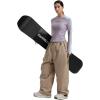 GSOU SNOW Mens Snow Pants Women Baggy Snowboard Pants Loose Fit Insulated Windproof Waterproof for Ski Hiking Winter Outdoor(Khaki)