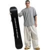 GSOU SNOW Mens Snow Pants Women Baggy Snowboard Pants Loose Fit Insulated Windproof Waterproof for Ski Hiking Winter Outdoor(Off-white)