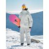 GSOU SNOW Men’s Snowboard Pants Waterproof Women Baggy Ski Pants Reflective Stripe Insulated Winter Snow Pants(Beige)