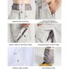 GSOU SNOW Men’s Snowboard Pants Waterproof Women Baggy Ski Pants Reflective Stripe Insulated Winter Snow Pants(Beige)