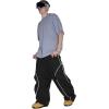 GSOU SNOW Men’s Snowboard Pants Waterproof Women Baggy Ski Pants Reflective Stripe Insulated Winter Snow Pants(Black)