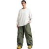 GSOU SNOW Men’s Snowboard Pants Waterproof Women Baggy Ski Pants Reflective Stripe Insulated Winter Snow Pants(Green)