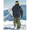 GSOU SNOW Men’s Snowboard Pants Waterproof Women Baggy Ski Pants Reflective Stripe Insulated Winter Snow Pants(Green)