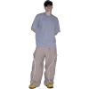 GSOU SNOW Men’s Snowboard Pants Waterproof Women Baggy Ski Pants Reflective Stripe Insulated Winter Snow Pants(Khaki)