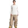 GSOU SNOW Men’s Snowboard Pants Waterproof Women Baggy Ski Pants Reflective Stripe Insulated Winter Snow Pants(Khaki)