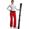 GSOU SNOW Ski Pants Women Slim Snow Pants Waterproof Windproof Warm Womens Snowboard Pants for Winter Sports(Red)