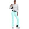 GSOU SNOW Ski Pants Women Snowboard Snow Pants Slim Insulated Warm Waterproof Windproof Winter Outdoor(Green)