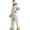 GSOU SNOW Ski Suits Women Men One Piece Snow Suits Waterproof Windproof Men Snowsuit Insulated Ski Jumpsuit for Snow Sports(Beige)