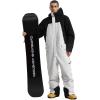 GSOU SNOW Ski Suits Women Men One Piece Snow Suits Waterproof Windproof Men Snowsuit Insulated Ski Jumpsuit for Snow Sports(Black Grey)