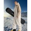 GSOU SNOW Ski Suits Women Men One Piece Snow Suits Waterproof Windproof Men Snowsuit Insulated Ski Jumpsuit for Snow Sports(Khaki Beige)