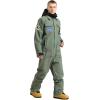 GSOU SNOW Ski Suits Women Men One Piece Snow Suits Waterproof Windproof Men Snowsuit Insulated Ski Jumpsuit for Snow Sports(Light Green)
