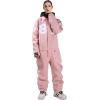 GSOU SNOW Ski Suits Women Men One Piece Snow Suits Waterproof Windproof Men Snowsuit Insulated Ski Jumpsuit for Snow Sports(Pink 2)