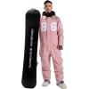 GSOU SNOW Ski Suits Women Men One Piece Snow Suits Waterproof Windproof Men Snowsuit Insulated Ski Jumpsuit for Snow Sports(Pink 2)