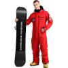 GSOU SNOW Ski Suits Women Men One Piece Snow Suits Waterproof Windproof Men Snowsuit Insulated Ski Jumpsuit for Snow Sports(Red)