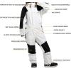 GSOU SNOW Ski Suits Women Men One Piece Snow Suits Waterproof Windproof Men Snowsuit Insulated Ski Jumpsuit for Snow Sports(White 1)