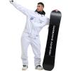 GSOU SNOW Ski Suits Women Men One Piece Snow Suits Waterproof Windproof Men Snowsuit Insulated Ski Jumpsuit for Snow Sports(White)