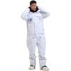 GSOU SNOW Ski Suits Women Men One Piece Snow Suits Waterproof Windproof Men Snowsuit Insulated Ski Jumpsuit for Snow Sports(White)
