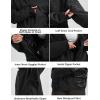 GSOU SNOW Snowboard Jacket Womens Ski Jacket Mens Snow Coat Baggy Waterproof Insulated Winter Hooded Mountain Coats(Black)