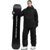 GSOU SNOW Snowboard Jacket Womens Ski Jacket Mens Snow Coat Baggy Waterproof Insulated Winter Hooded Mountain Coats(Black)