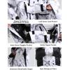 GSOU SNOW Snowboard Jacket Womens Ski Jacket Mens Snow Coat Baggy Waterproof Insulated Winter Hooded Mountain Coats(Black White)
