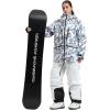 GSOU SNOW Snowboard Jacket Womens Ski Jacket Mens Snow Coat Baggy Waterproof Insulated Winter Hooded Mountain Coats(Camouflage)