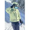 GSOU SNOW Snowboard Jacket Womens Ski Jacket Mens Snow Coat Baggy Waterproof Insulated Winter Hooded Mountain Coats(Green)