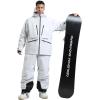 GSOU SNOW Snowboard Jacket Womens Ski Jacket Mens Snow Coat Baggy Waterproof Insulated Winter Hooded Mountain Coats(Grey)