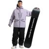 GSOU SNOW Snowboard Jacket Womens Ski Jacket Mens Snow Coat Baggy Waterproof Insulated Winter Hooded Mountain Coats(Lavender)