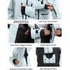 GSOU SNOW Snowboard Jacket Womens Ski Jacket Mens Snow Coat Baggy Waterproof Insulated Winter Hooded Mountain Coats(Light Blue)