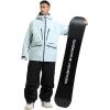 GSOU SNOW Snowboard Jacket Womens Ski Jacket Mens Snow Coat Baggy Waterproof Insulated Winter Hooded Mountain Coats(Light Blue)