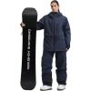 GSOU SNOW Snowboard Jacket Womens Ski Jacket Mens Snow Coat Baggy Waterproof Insulated Winter Hooded Mountain Coats(Navy)