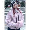 GSOU SNOW Snowboard Jacket Womens Ski Jacket Mens Snow Coat Baggy Waterproof Insulated Winter Hooded Mountain Coats(Pink)