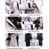 GSOU SNOW Snowboard Jacket Womens Ski Jacket Mens Snow Coat Baggy Waterproof Insulated Winter Hooded Mountain Coats(Pink White)