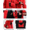 GSOU SNOW Snowboard Jacket Womens Ski Jacket Mens Snow Coat Baggy Waterproof Insulated Winter Hooded Mountain Coats(Red)