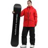 GSOU SNOW Snowboard Jacket Womens Ski Jacket Mens Snow Coat Baggy Waterproof Insulated Winter Hooded Mountain Coats(Red)