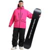 GSOU SNOW Snowboard Jacket Womens Ski Jacket Mens Snow Coat Baggy Waterproof Insulated Winter Hooded Mountain Coats(Rose)