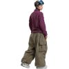 GSOU SNOW Women Men Ski Pants Snowboard Pants Super Baggy Snowboarding Loose Snow Sport Insulation Waterproof Windproof(Army Green)