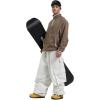 GSOU SNOW Women Men Ski Pants Snowboard Pants Super Baggy Snowboarding Loose Snow Sport Insulation Waterproof Windproof(Beige-2)