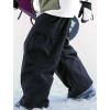 GSOU SNOW Women Men Ski Pants Snowboard Pants Super Baggy Snowboarding Loose Snow Sport Insulation Waterproof Windproof(Black)
