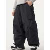 GSOU SNOW Women Men Ski Pants Snowboard Pants Super Baggy Snowboarding Loose Snow Sport Insulation Waterproof Windproof(Black)