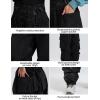GSOU SNOW Women Men Ski Pants Snowboard Pants Super Baggy Snowboarding Loose Snow Sport Insulation Waterproof Windproof(Black-2)