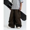 GSOU SNOW Women Men Ski Pants Snowboard Pants Super Baggy Snowboarding Loose Snow Sport Insulation Waterproof Windproof(Brown)