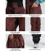 GSOU SNOW Women Men Ski Pants Snowboard Pants Super Baggy Snowboarding Loose Snow Sport Insulation Waterproof Windproof(Burgundy4)