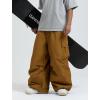 GSOU SNOW Women Men Ski Pants Snowboard Pants Super Baggy Snowboarding Loose Snow Sport Insulation Waterproof Windproof(Dark Coffee)