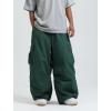 GSOU SNOW Women Men Ski Pants Snowboard Pants Super Baggy Snowboarding Loose Snow Sport Insulation Waterproof Windproof(Dark Green)