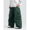 GSOU SNOW Women Men Ski Pants Snowboard Pants Super Baggy Snowboarding Loose Snow Sport Insulation Waterproof Windproof(Dark Green)